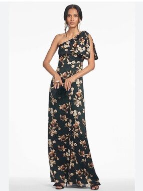 Sachin & Babi Chelsea Gown Black Venetian Petal, NWT (Size 0)